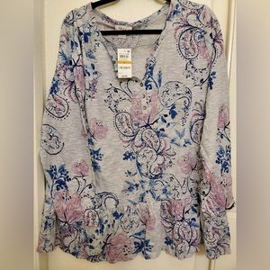 NWT 3/4 Sleeve Peplum Top Style and Co